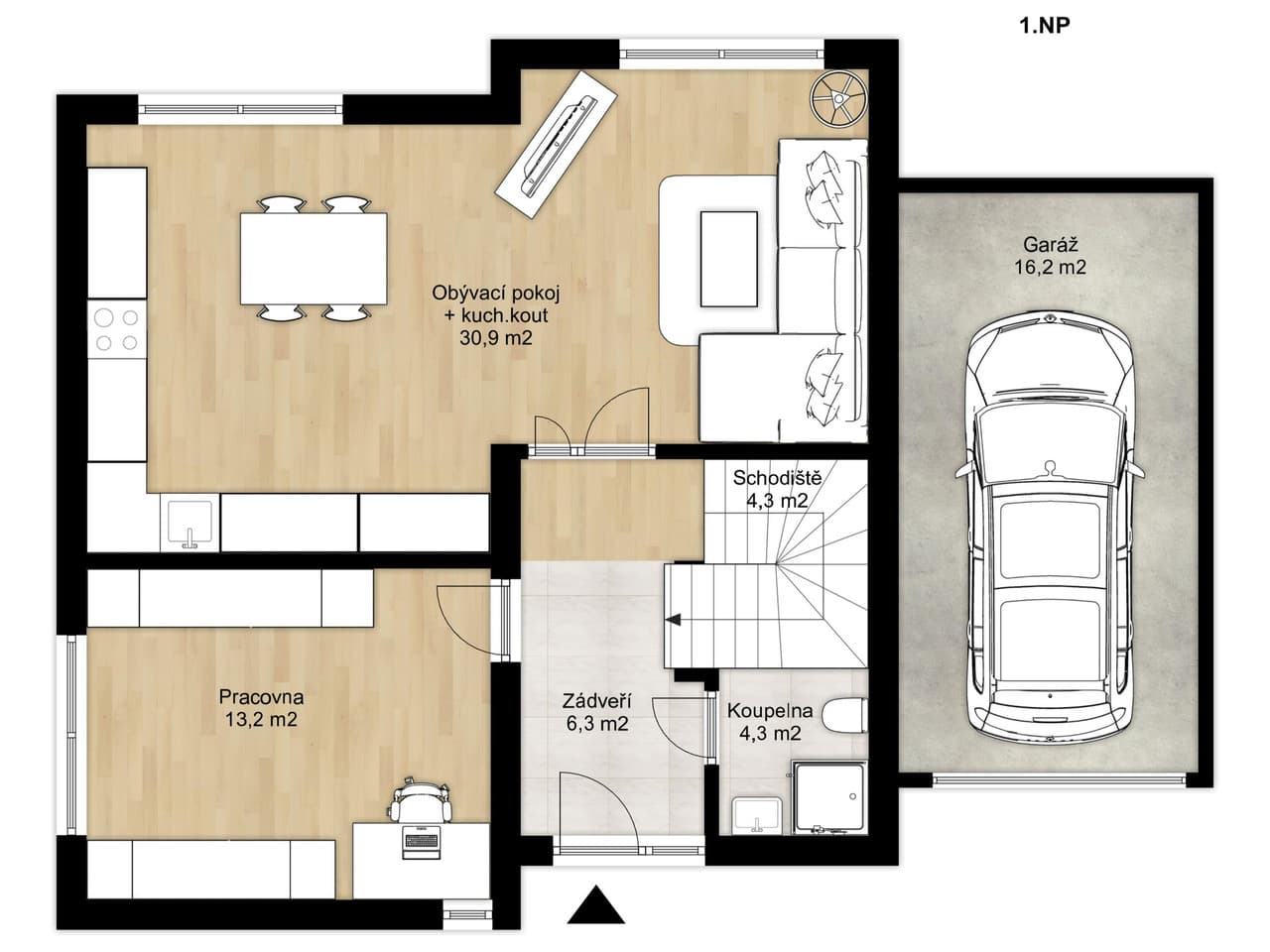 Ground floor plan of the house